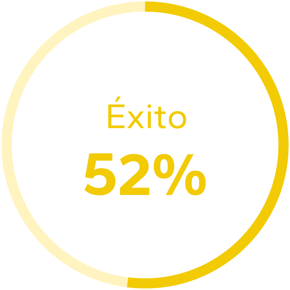 Gráfico de éxito 52%